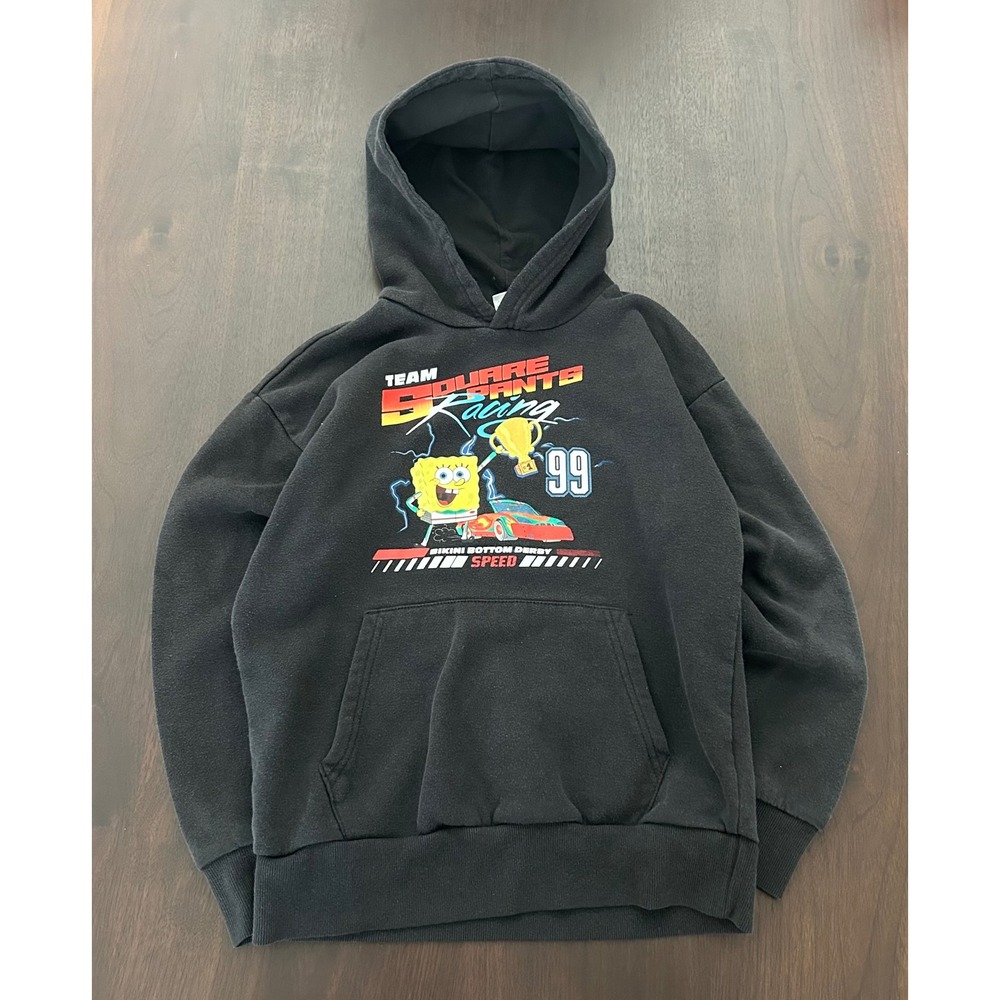 Old Navy Kids Spongebob Squarepants Racing Hoodie Black XL 14-16 Nickelodeon
